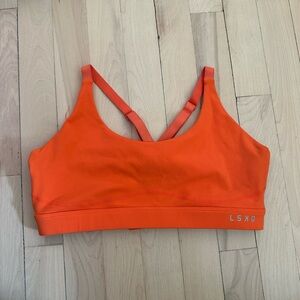 LSKD Orange Strappy Sports Bra